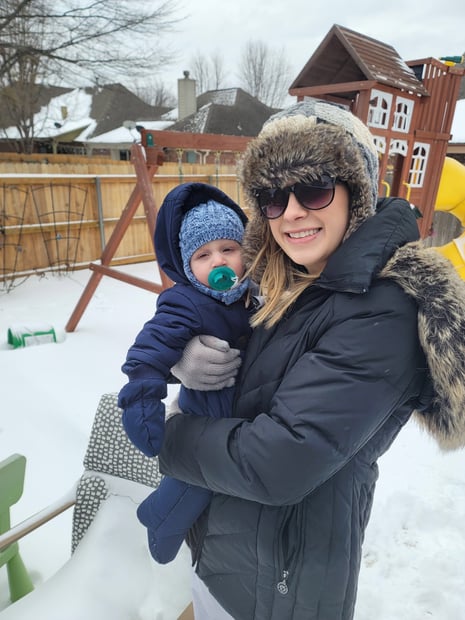 Allison and Alexander in Bixby snow